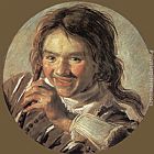 Frans Hals Famous Paintings - Boy holding a Flute (Hearing)
